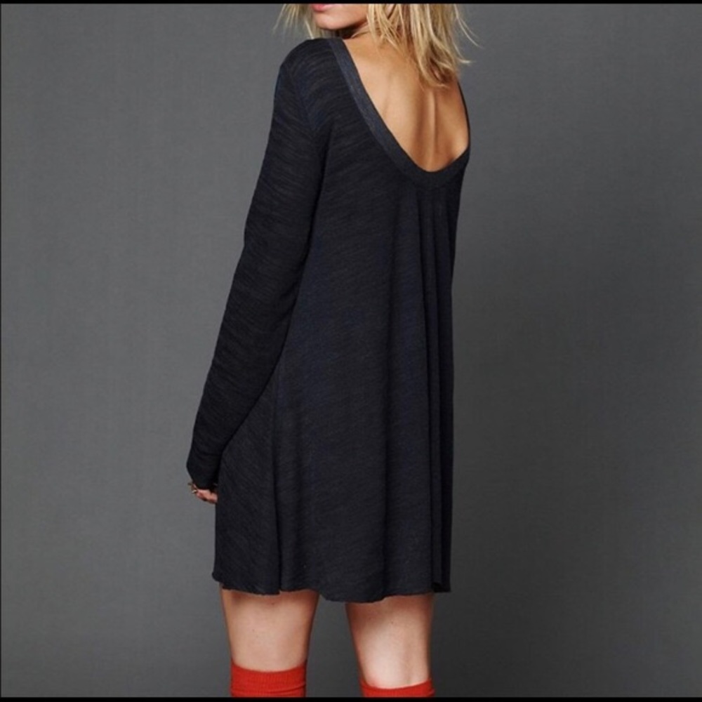 FREE PEOPLE Long Sleeve Low Back Dress